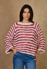 NAIS - COTTON KNIT - BORDEAUX/CREAM - Cie Cie + Co