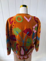 VELVET JACKET- HAND EMBROIDERED- SAFFRON LOVE - Cie Cie + Co
