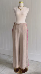 NEW Surf Pant - Tan with Pink Hand Pressed Design - Just back in stock! - Cie Cie + Co