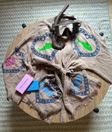 Tan Robe Short Set Sardine/Coral print - PRE ORDER start October delivery!