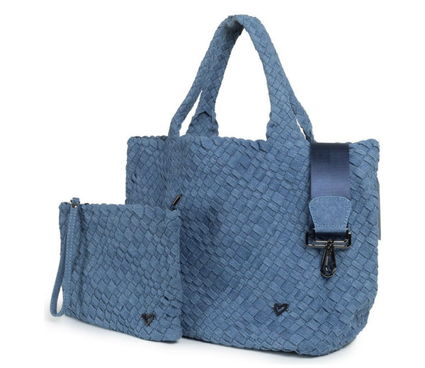 LONDON WOVEN LARGE TOTE - DENIM