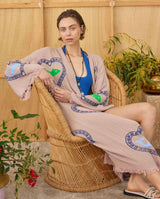 Tan Long Robe Sardine/Coral print - PRE ORDER End August Delivery! - Cie Cie + Co