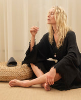 Elizabeth Forsam  Inked  Series- Limited Edition Robe- Midnight with tassel tie - Cie Cie + Co