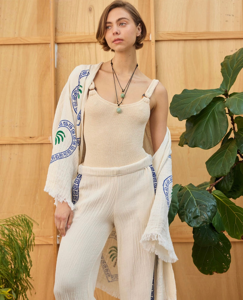 Natural Midi Robe Palm 🌴 Just re stocked, don’t miss out! - Cie Cie + Co