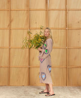 Tan Long Robe Sardine/Coral print - Just arrived!