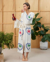 Natural Long Robe Palm/Crab print - Just re-stocked, be quick! - Cie Cie + Co
