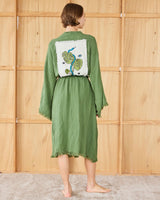 Elizabeth Forsam Inked  Series- Limited Edition Robe- Forest with tassel tie - Cie Cie + Co