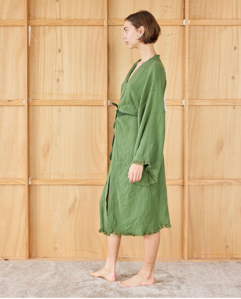 Elizabeth Forsam Inked  Series- Limited Edition Robe- Forest with tassel tie - Cie Cie + Co