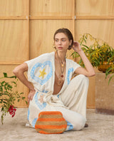 CIE CIE HANDWOVEN CLUTCH BAG-  TAN/ORANGE - Cie Cie + Co