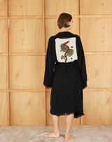 Elizabeth Forsam  Inked  Series- Limited Edition Robe- Midnight with tassel tie - Cie Cie + Co
