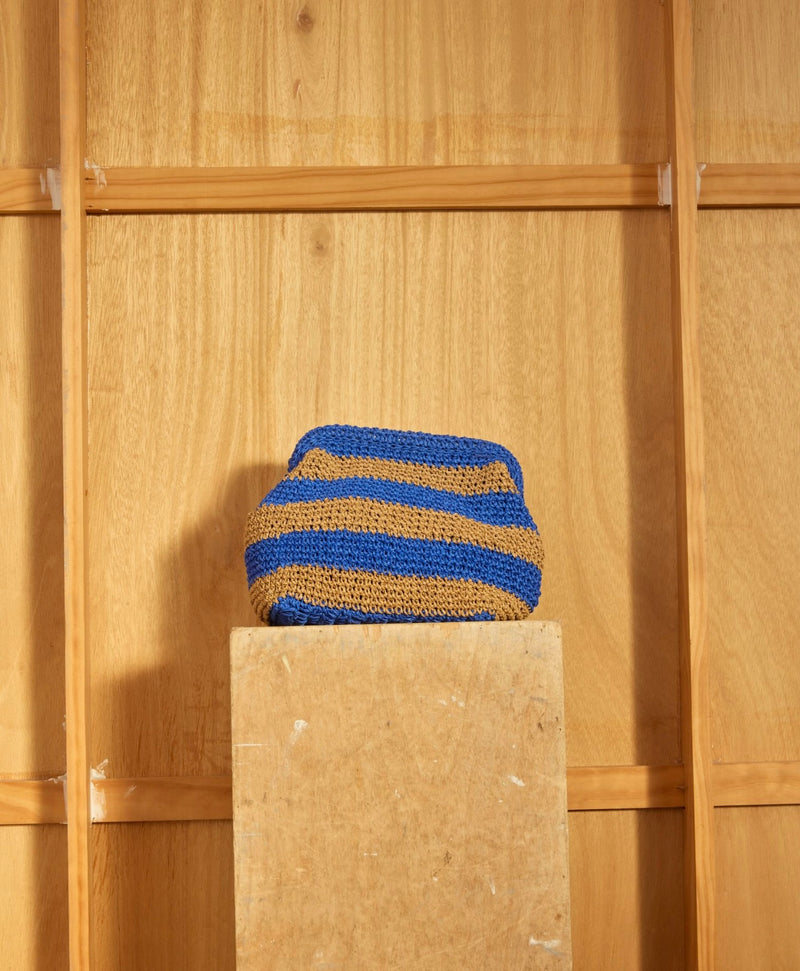 CIE CIE HANDWOVEN  BAG-  TAN/AZURE