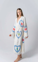 NEW Natural Long Robe Multi Motif - Just Arrived!