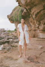NEW Natural Midi Short Sleeve Robe - Sea Star