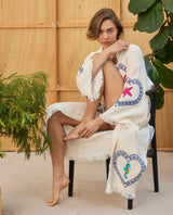 Natural Long Robe Multi Motif - Just back in stock…add to cart immediately - Cie Cie + Co