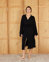 Elizabeth Forsam  Inked  Series- Limited Edition Robe- Midnight with tassel tie - Cie Cie + Co
