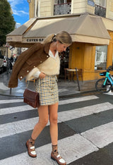 Crop Cardi Mohair Knit - Almond