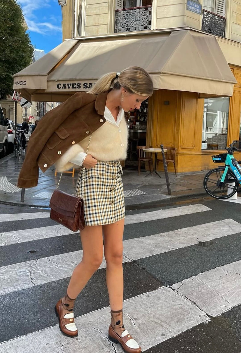 Crop Cardi Mohair Knit - Almond