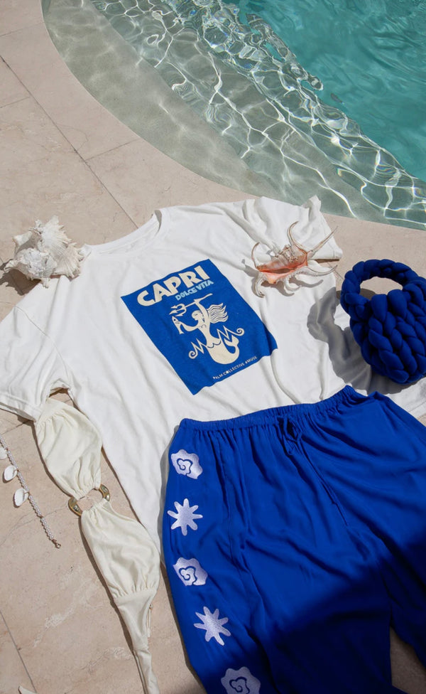 Capri T-Shirt - White and Blue