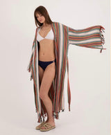 Multi Striped Tassel Linen/Cotton Robe - Pre order start October delivery