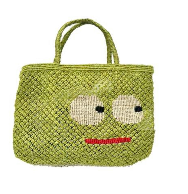 Small Jute Bag - Big Eyes- Lime