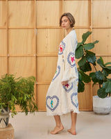 Natural Long Robe Multi Motif - Just back in stock…add to cart immediately - Cie Cie + Co