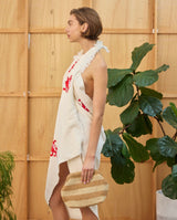 NEW Natural Beach Throw Natural Crab Motif - Cie Cie + Co