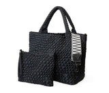 LONDON WOVEN LARGE TOTE - BLACK ONYX