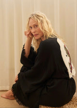 Elizabeth Forsam  Inked  Series- Limited Edition Robe- Midnight with tassel tie - Cie Cie + Co