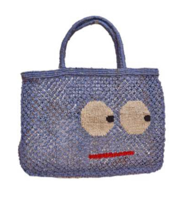 Small Jute Bag - Big Eyes- Pebble