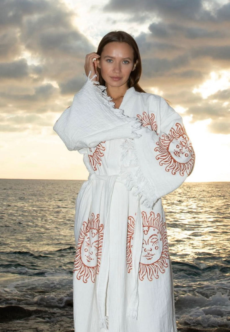 White Sundial Cotton Robe - Pre order start October delivery