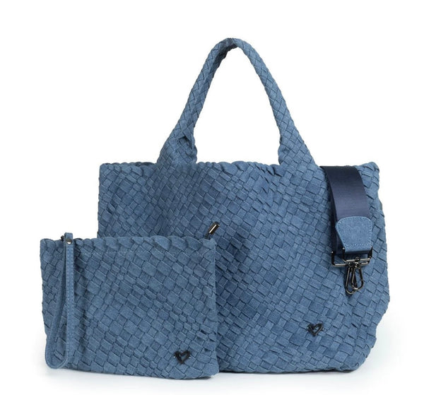 LONDON WOVEN LARGE TOTE - DENIM