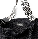 LONDON WOVEN LARGE TOTE - BLACK ONYX