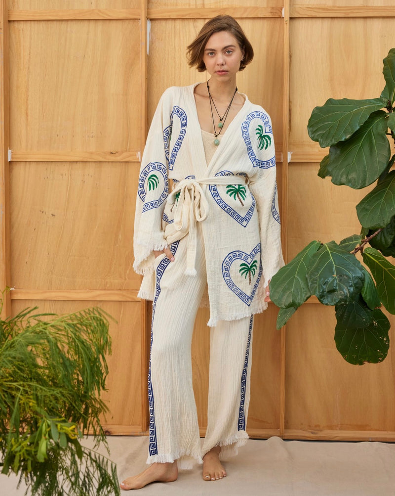Natural Midi Robe Palm 🌴 Just re stocked, don’t miss out! - Cie Cie + Co