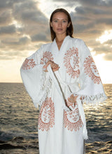 White Sundial Cotton Robe - Pre order start October delivery