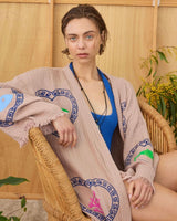 Tan Long Robe Sardine/Coral print - PRE ORDER End August Delivery! - Cie Cie + Co