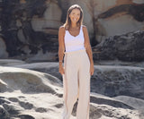 Surf Pant - Natural with Taupe Hand Pressed Design
