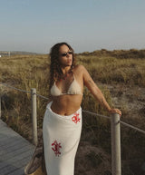 NEW Natural Beach Throw Natural Crab Motif - Cie Cie + Co