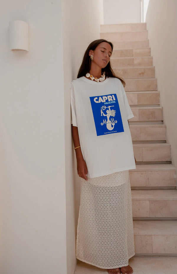 Capri T-Shirt - White and Blue