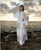 White Sundial Cotton Robe - Pre order start October delivery