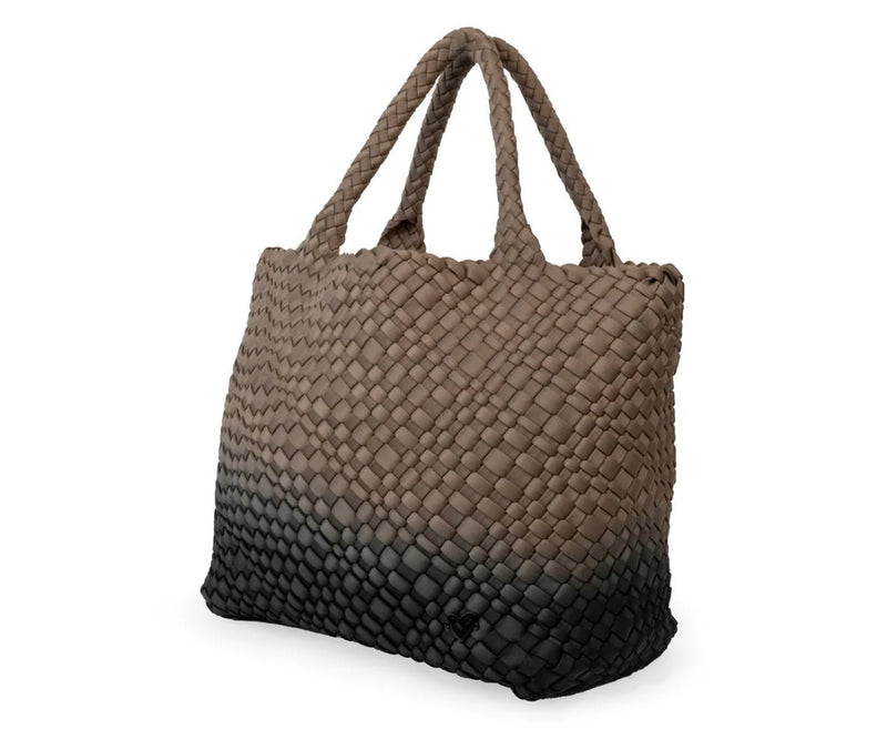 LONDON WOVEN LARGE TOTE - OMBRE BLACK