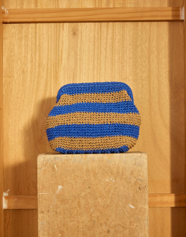 CIE CIE HANDWOVEN  BAG-  TAN/AZURE