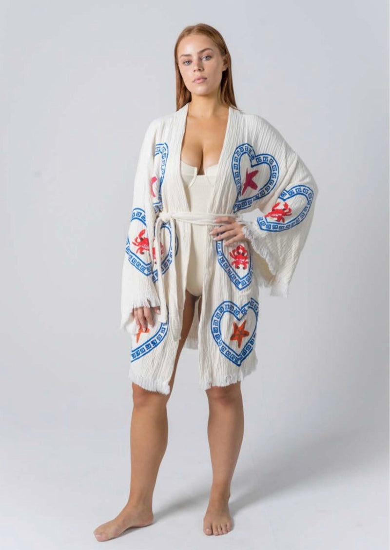 NEW Natural Midi Robe Crab/ Sea Star -Just Arrived!