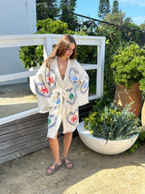 BRAND NEW DESIGN Natural Midi Robe - Crab/Sardine/Shell - Cie Cie + Co