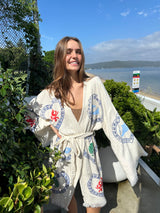 BRAND NEW DESIGN Natural Midi Robe - Crab/Sardine/Shell - Cie Cie + Co