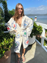 BRAND NEW DESIGN Natural Midi Robe - Crab/Sardine/Shell - Cie Cie + Co