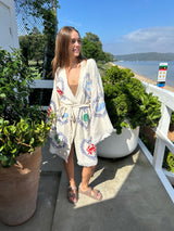 BRAND NEW DESIGN Natural Midi Robe - Crab/Sardine/Shell - Cie Cie + Co