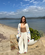BRAND NEW DESIGN Natural Midi Robe - Crab/Sardine/Shell - Cie Cie + Co
