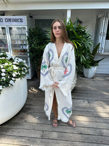 Natural Long Robe Palm/Crab print - JUST BACK IN STOCK - Cie Cie + Co