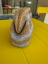 CIE CIE HANDWOVEN CLUTCH - TAN/SILVER WITH STRAP - Cie Cie + Co