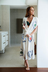 NEW COLLECTION - Natural Long Robe Short Sleeve - Crab/Sardine/Shell